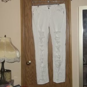 Brand New LEI White Ripped Slashed Jeans
